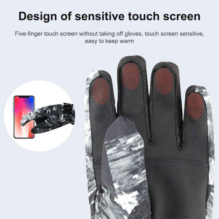 Winter Thermal Ski Gloves Outdoor Waterproof Velvet Gloves Thickening Touch Screen Motorcycle Gloves, M, L, XL