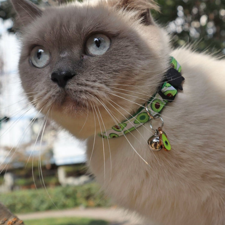 Pet Webbing Fruit Cat Collar With Fruit Accessories Bell Pet Collar, 1x28cm