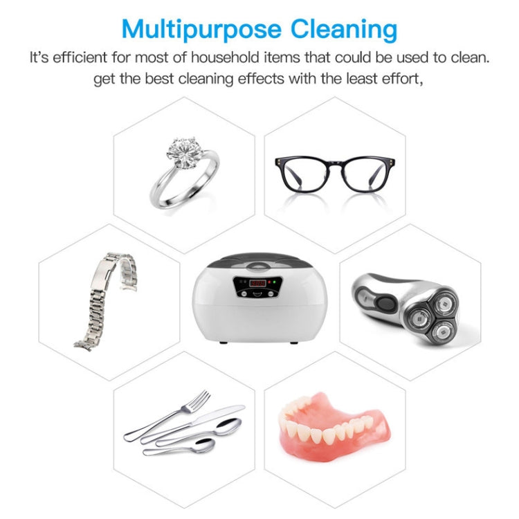 35W 600ml Mini Ultrasonic Cleaner Glasses Jewelry Household Ultrasonic Cleaner, 220V EU Plug, 110V US Plug, 220V AU Plug, 220V UK Plug