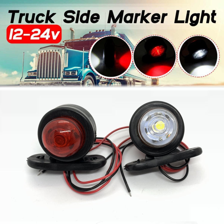2 Pairs X9 12-24V Mini Double-Sided Red And White Truck Side Lights Modified Special Side Lights, 2 PCS X9