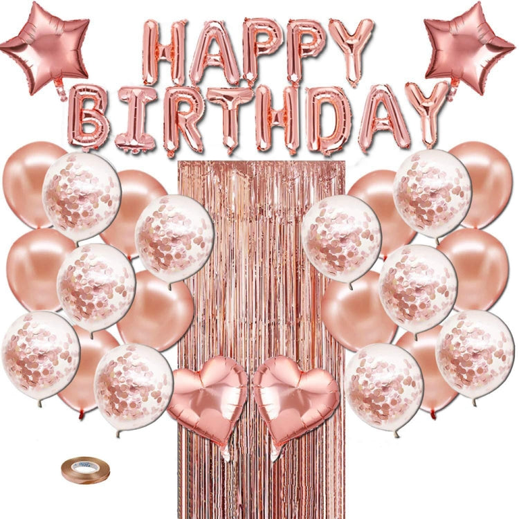 Rose Gold Balloon Decoration Set Birthday Party Decoration Supplies Party Decoration, Rose Gold Balloon Decoration Set