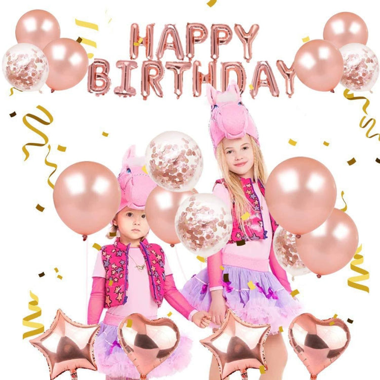 Rose Gold Balloon Decoration Set Birthday Party Decoration Supplies Party Decoration, Rose Gold Balloon Decoration Set