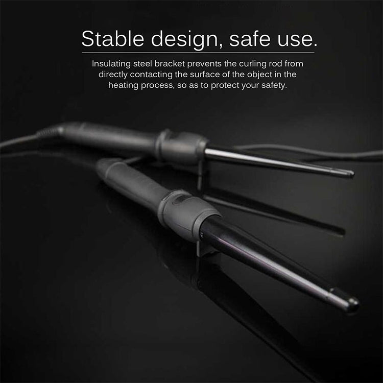 LCD Conical Curling Iron Single Tube Ceramic Glaze Pear Flower Cone, 19mm EU, 25mm EU, 25mm US, 19mm US, 32mm EU