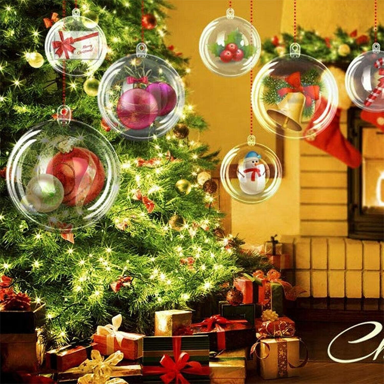 High Transparent Christmas Plastic Hollow Round Ball Window Decoration Mall Hanging Ball, 20cm, 25cm, 30cm, 35cm, 40cm