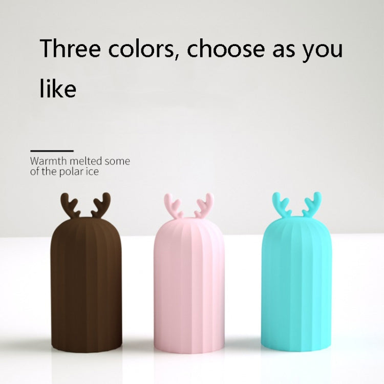 Elk Silicone Hot Water Bottle Hand Warmer Microwave Heating Warm Belly Water Injection Bag with Paper package, Blue, Brown, Pink