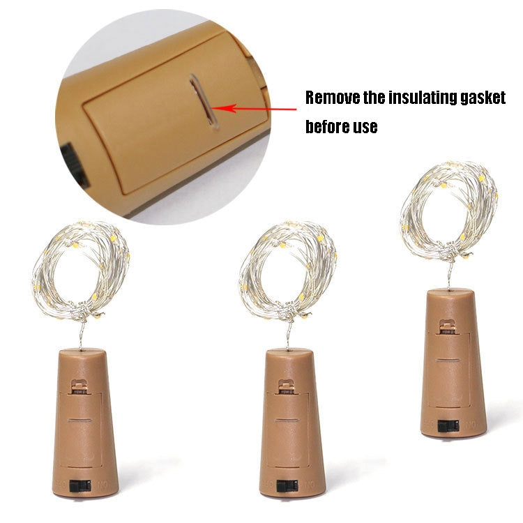 10 PCS LED Wine Bottle Cork Copper Wire String Light IP44 Waterproof Holiday Decoration Lamp, 1m 10LEDs, 2m 20LEDs