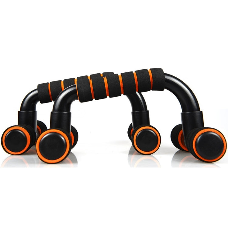 H-Shaped Push-Up Bracket Push-Up Fitness Equipment Home Indoor Chest Expansion Equipment, Black Orange, Black  Green