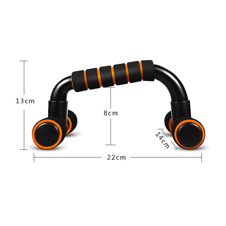 H-Shaped Push-Up Bracket Push-Up Fitness Equipment Home Indoor Chest Expansion Equipment, Black Orange, Black  Green