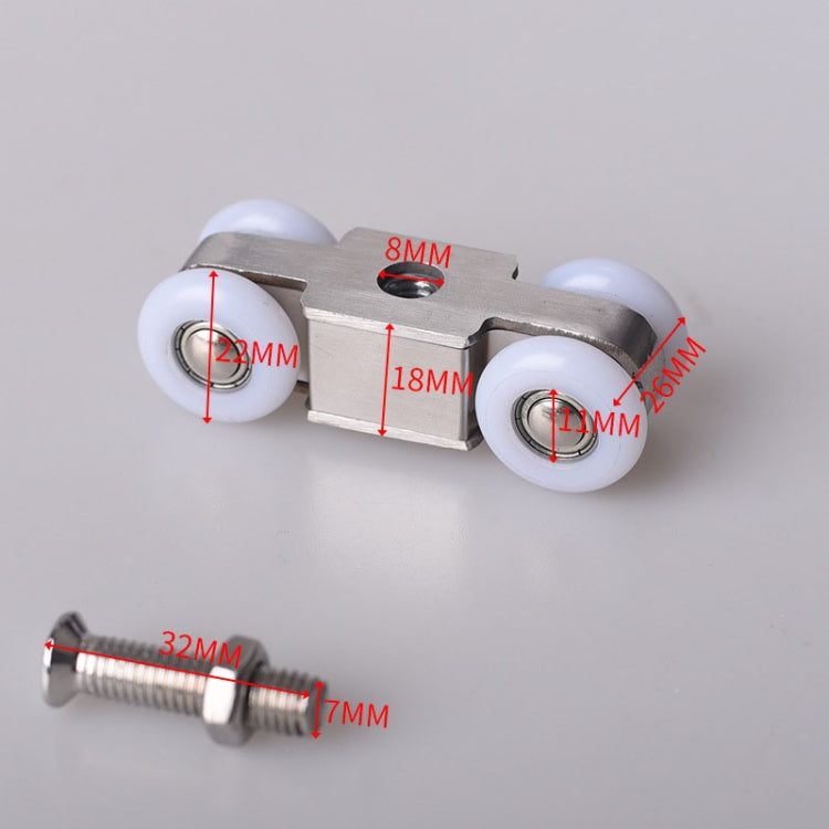 Stainless Steel Sliding Door Hanging Wheel Silent Smooth And Wear-Resistant Sliding Door Pulley Nylon Hanging Rail, 4 Wheels, 8 Wheels