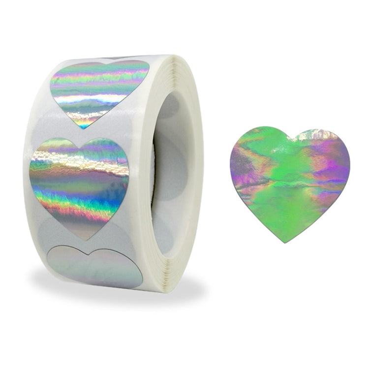 3 PCS Laser Silver Rainbow Holiday Thank You Label Commercial Decoration Handmade Stickers, 2.5cm / 1inch