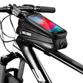 WILD MAN ES3 Hard Shell Bicycle Bag Front Beam Bag Mountain Bike Mobile Phone Touch Screen Upper Tube Bag Riding Equipment, ES3 (Black)