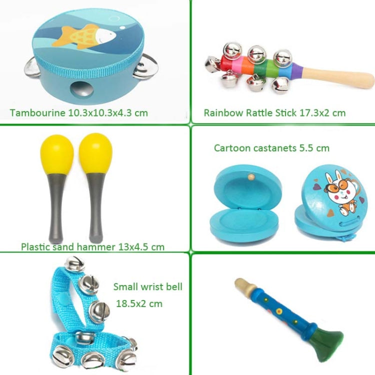 10 in 1 Children Musical Instrument Combination Wooden Early Education Baby Musical Instrument Toys, Boy, Girl