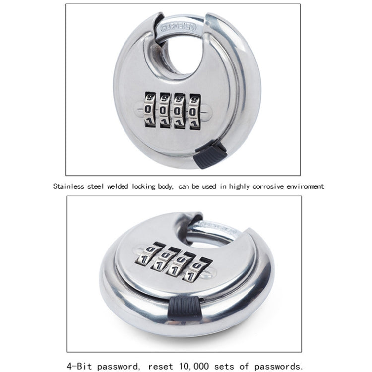 Stainless Steel Password Padlock 304 Waterproof And Rust-Proof Outdoor Courtyard Door Cabinet Lock Round Cake Lock, Password Padlock Round Cake Lock