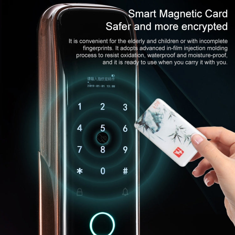 Smart Wifi Anti-Theft Fingerprint Password Lock Mobile Phone Remote Control Electronic Door Lock Magnetic Card Lock, SM-SL608 Semi-automatic Black, SM-SL708 Semi-automatic Black, SM-SL808 Automatic Black, SM-SL808 Automatic Bronze
