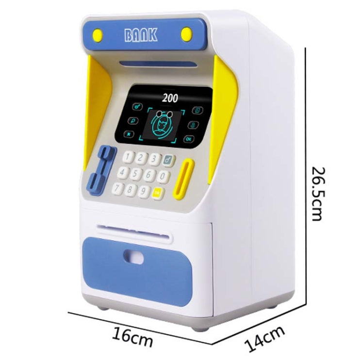Simulation Face Recognition ATM Cash Deposit Box Simulation Password Automatic Rolling Money Safe Deposit Box, Orange (Battery Version), Blue (Battery Version), Orange (Charging Version), Blue (Charging Version)