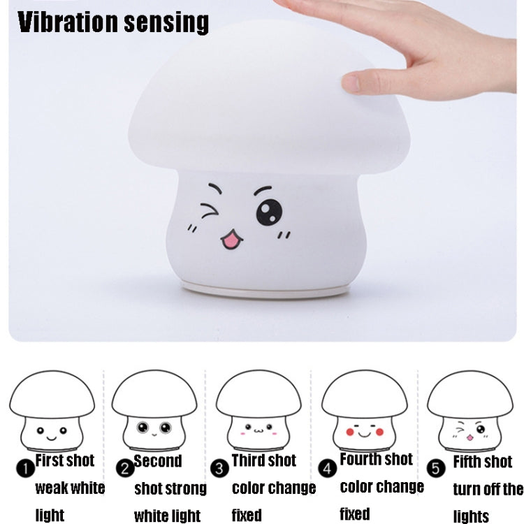 Silicone Colorful Mushroom Night Light Bedside Sleeping Table Lamp, 0.8W