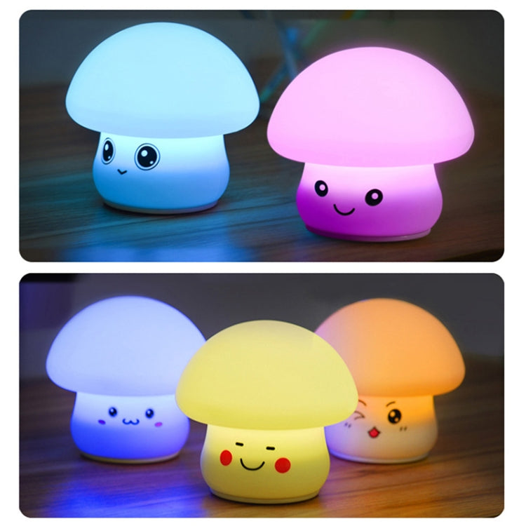 Silicone Colorful Mushroom Night Light Bedside Sleeping Table Lamp, 0.8W