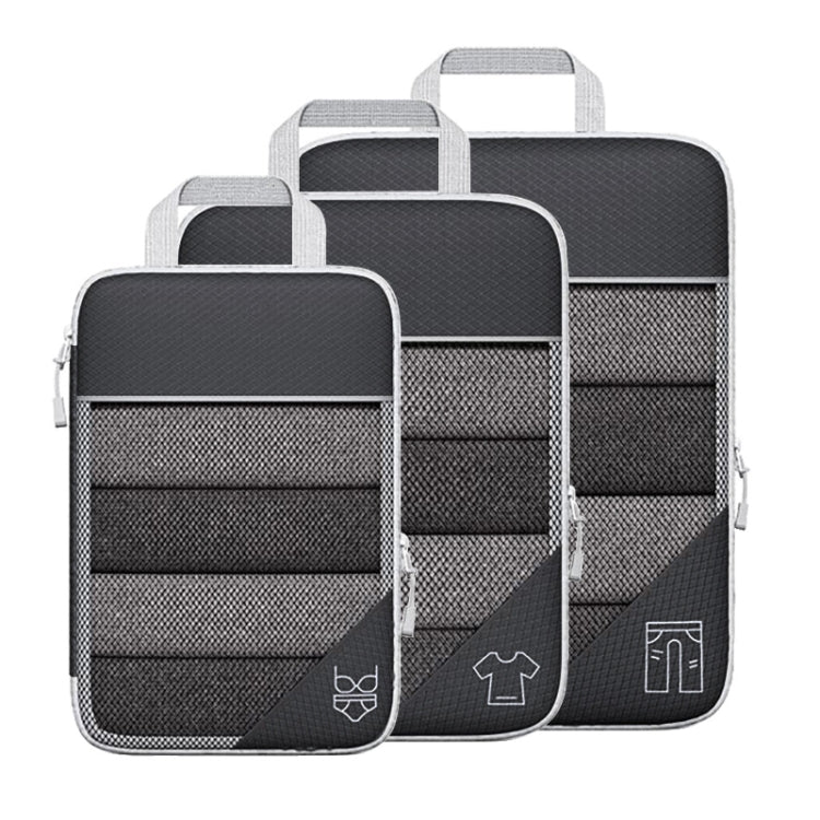 3 In 1 Compression Mesh Travel Cubes Clothes Underwear Packing Bags, 3 In 1