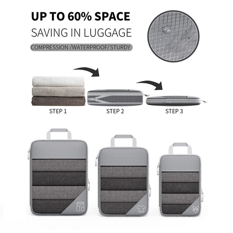 3 In 1 Compression Mesh Travel Cubes Clothes Underwear Packing Bags, 3 In 1