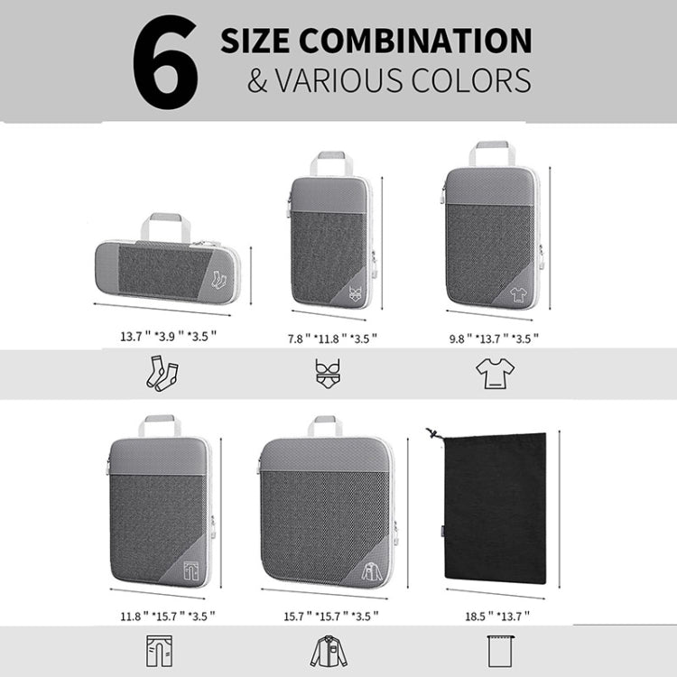 3 In 1 Compression Mesh Travel Cubes Clothes Underwear Packing Bags, 3 In 1
