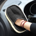 Plush Car Cleaning Waxing Gloves, Yellow