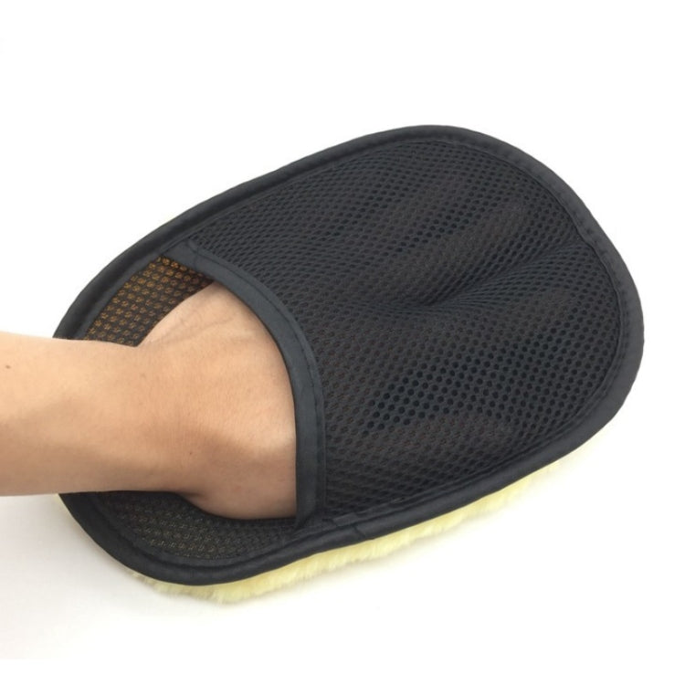 Plush Car Cleaning Waxing Gloves, Yellow