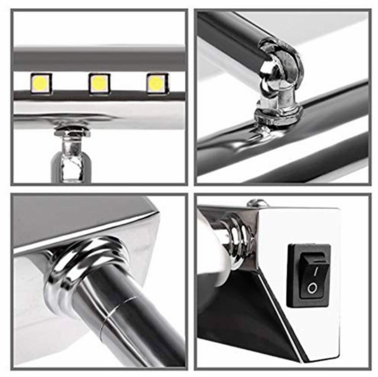 5W LED Wall Lamp Stainless Steel Bathroom Mirror Light, 40CM With Switch