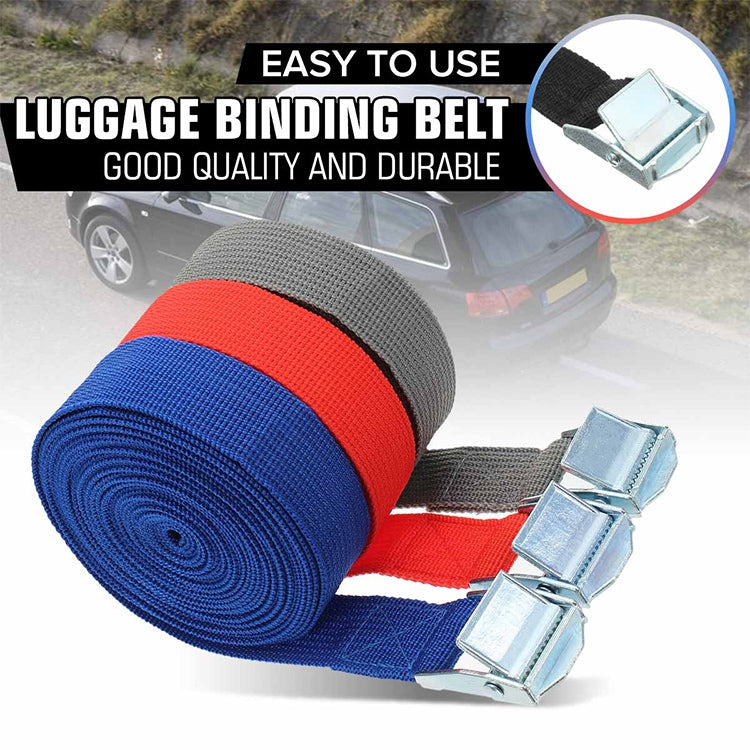Car Tension Rope Luggage Strap Belt Auto Car Boat Fixed Strap with Alloy Buckle,Random Color Delivery,Length:5m, 5m