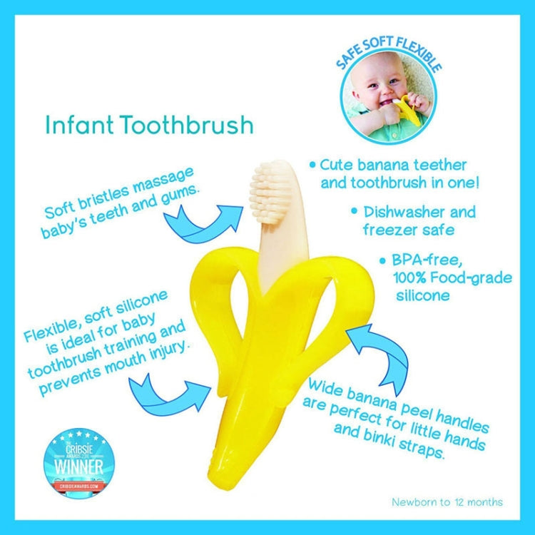 Newborn Baby Banana Silicone Teether Bite, Blue, Pink, Yellow