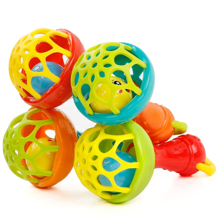 Baby Rattles Toy Intelligence Grasping Gums Plastic Hand Bell Rattle Funny Educational Toy，Color Random Delivery, Baby Rattles