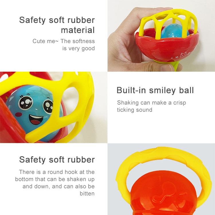 Baby Rattles Toy Intelligence Grasping Gums Plastic Hand Bell Rattle Funny Educational Toy，Color Random Delivery, Baby Rattles