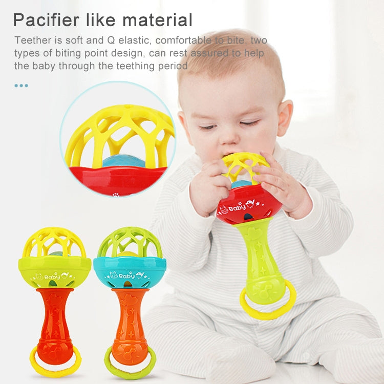 Baby Rattles Toy Intelligence Grasping Gums Plastic Hand Bell Rattle Funny Educational Toy，Color Random Delivery, Baby Rattles