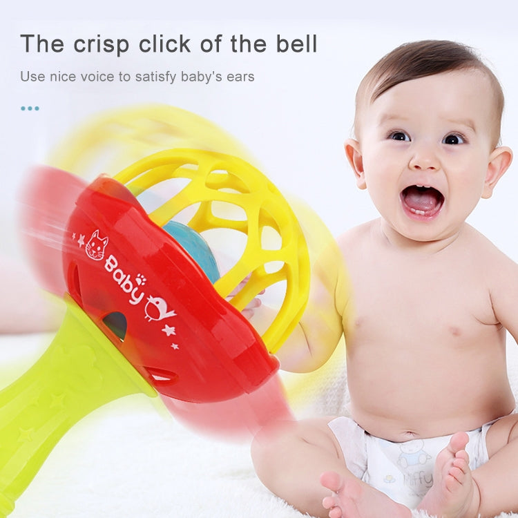 Baby Rattles Toy Intelligence Grasping Gums Plastic Hand Bell Rattle Funny Educational Toy，Color Random Delivery, Baby Rattles