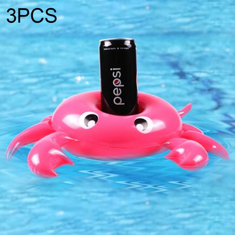 3 PCS Crab Shape Inflatable Floating Drink Coaster, Middle Ring Diameter: 7.5cm, Crab Shape