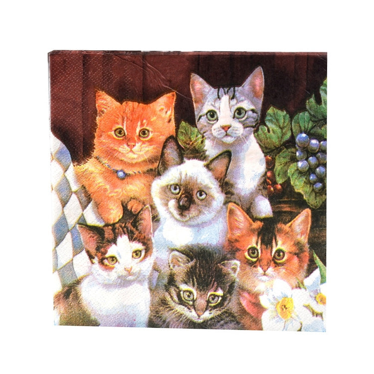 Colorful Print Cat Party Decoration Napkin Facial Tissue, Cat