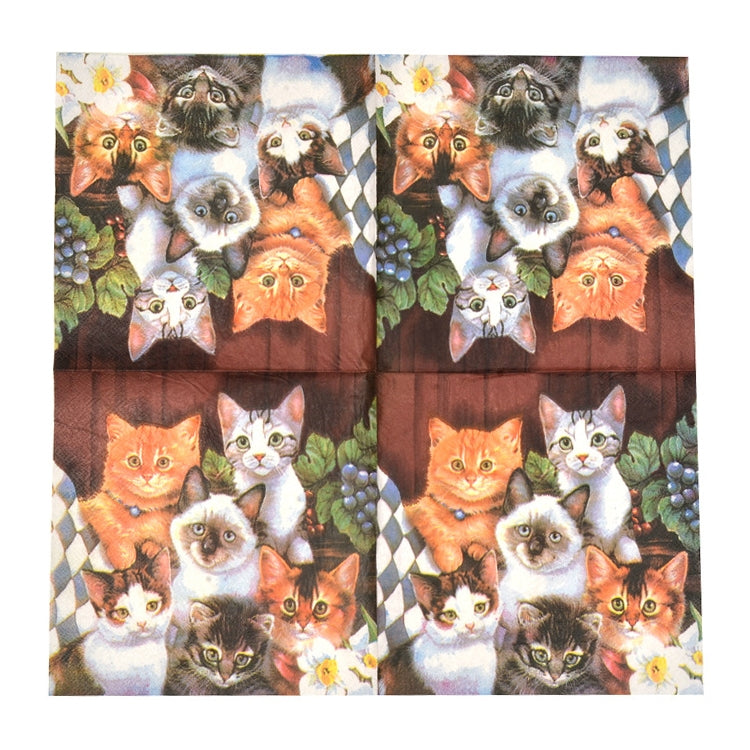 Colorful Print Cat Party Decoration Napkin Facial Tissue, Cat