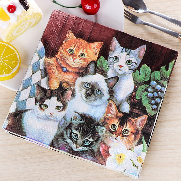 Colorful Print Cat Party Decoration Napkin Facial Tissue, Cat