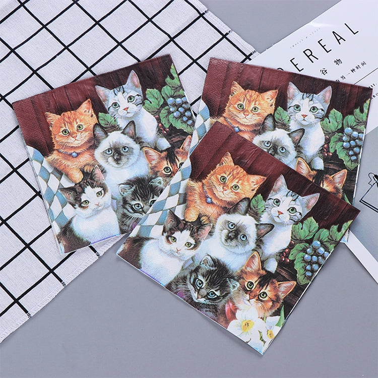 Colorful Print Cat Party Decoration Napkin Facial Tissue, Cat