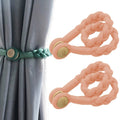 1 Pair Magnetic Buckle Twist Tie For Curtains, Pink, Grey Blue, Golden King, Conran, Off-white, Light Gray, Dark Grey