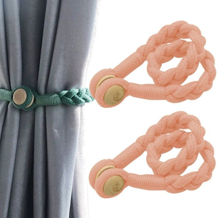 1 Pair Magnetic Buckle Twist Tie For Curtains, Pink, Grey Blue, Golden King, Conran, Off-white, Light Gray, Dark Grey