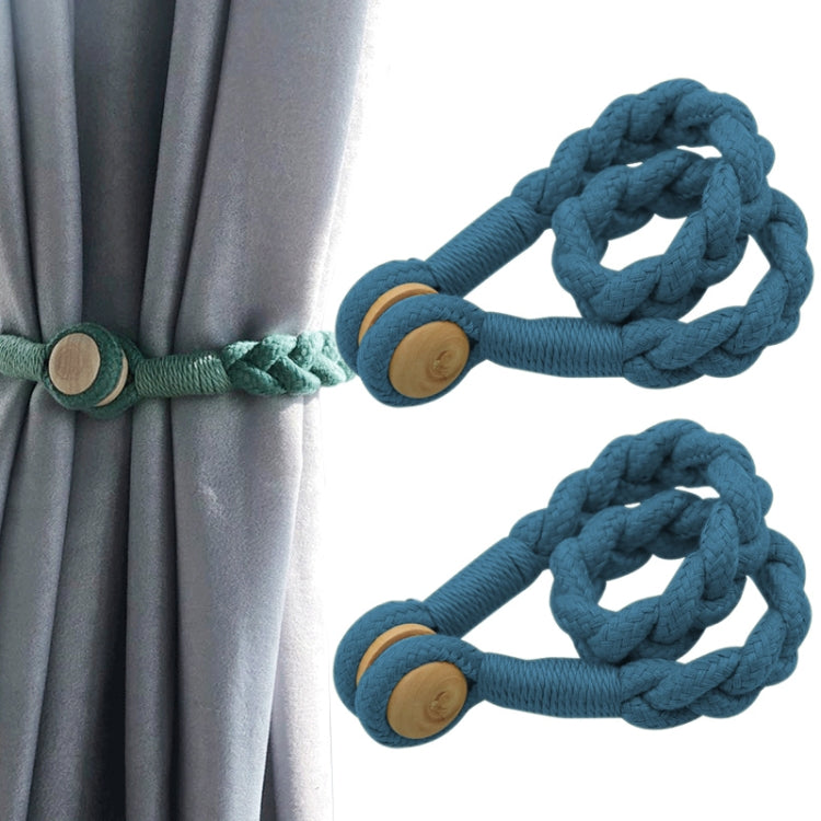 1 Pair Magnetic Buckle Twist Tie For Curtains, Pink, Grey Blue, Golden King, Conran, Off-white, Light Gray, Dark Grey
