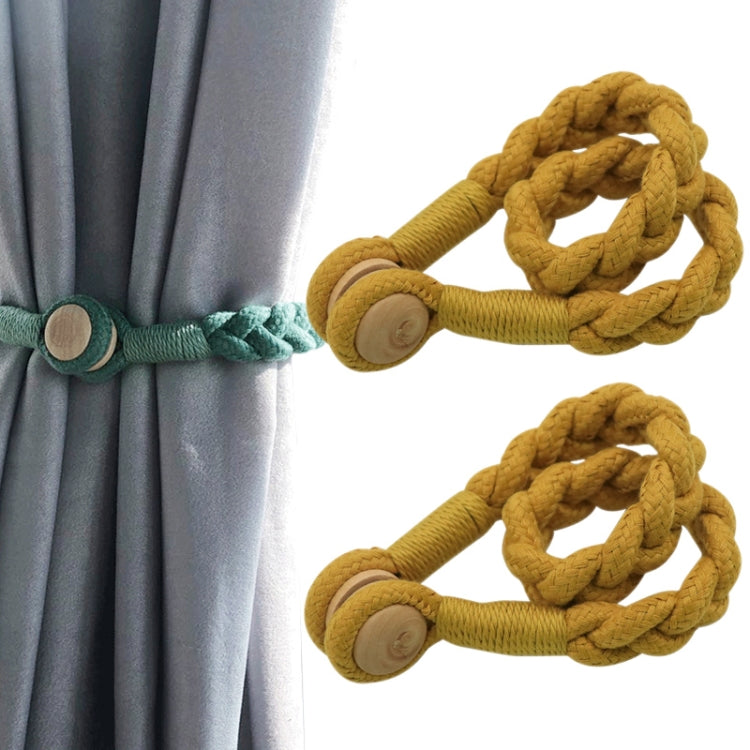 1 Pair Magnetic Buckle Twist Tie For Curtains, Pink, Grey Blue, Golden King, Conran, Off-white, Light Gray, Dark Grey