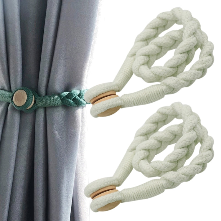 1 Pair Magnetic Buckle Twist Tie For Curtains, Pink, Grey Blue, Golden King, Conran, Off-white, Light Gray, Dark Grey
