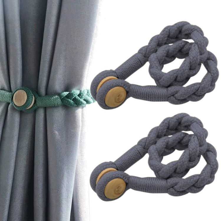 1 Pair Magnetic Buckle Twist Tie For Curtains, Pink, Grey Blue, Golden King, Conran, Off-white, Light Gray, Dark Grey