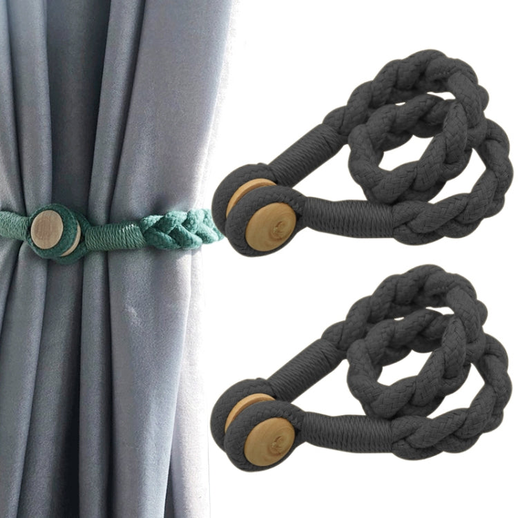 1 Pair Magnetic Buckle Twist Tie For Curtains, Pink, Grey Blue, Golden King, Conran, Off-white, Light Gray, Dark Grey