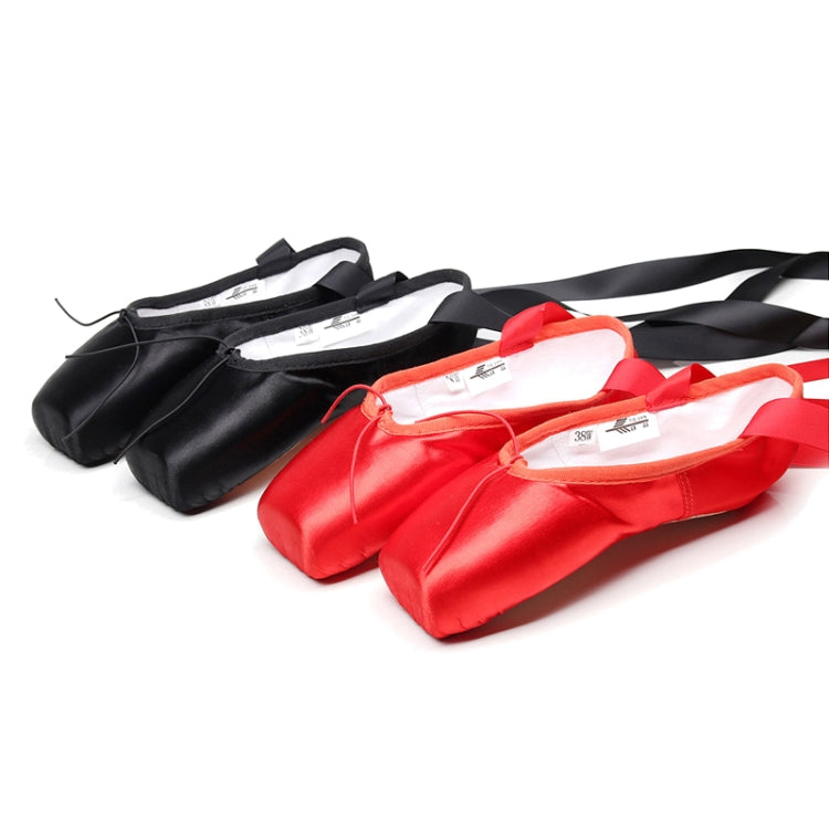 Ballet Lace Pointe Shoes Professional Flat Dance Shoes, 31, 32, 33, 34, 35, 36, 37, 38