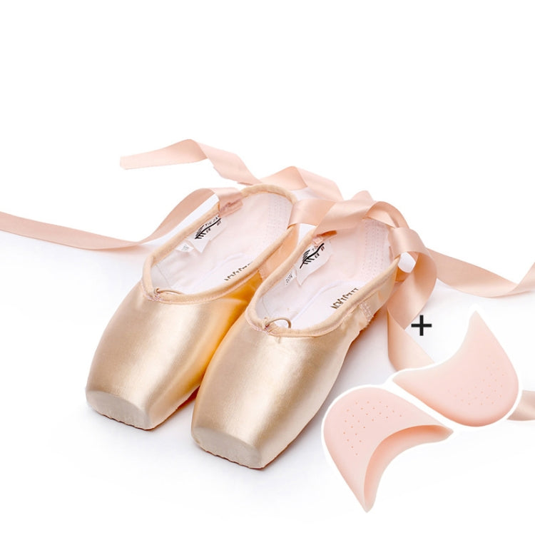 Ballet Lace Pointe Shoes Professional Flat Dance Shoes, 31, 32, 33, 34, 35, 36, 37, 38