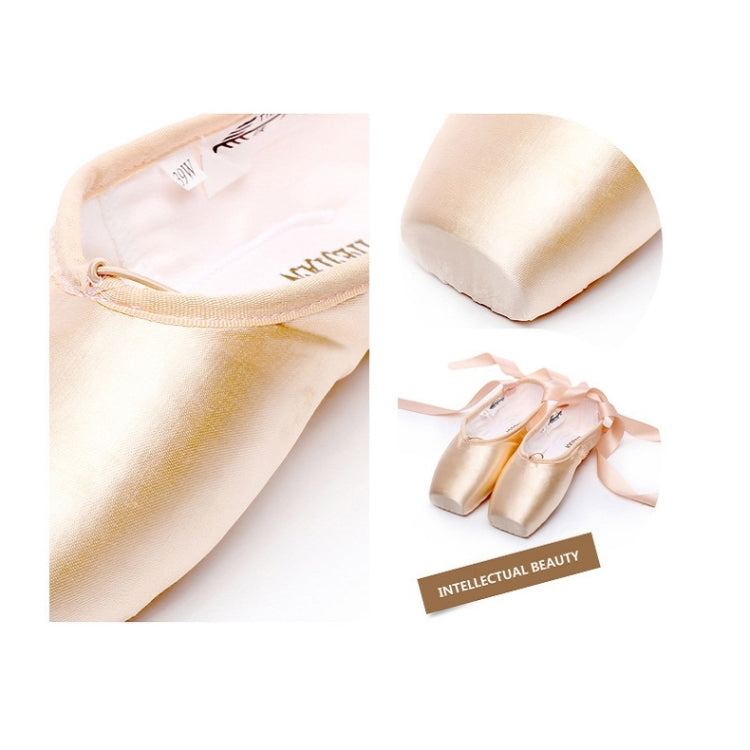 Ballet Lace Pointe Shoes Professional Flat Dance Shoes, 31, 32, 33, 34, 35, 36, 37, 38