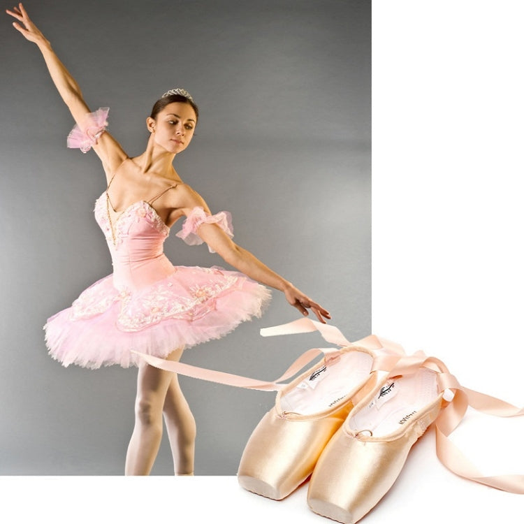 Ballet Lace Pointe Shoes Professional Flat Dance Shoes, 39, 40, 41, 42, 43, 44