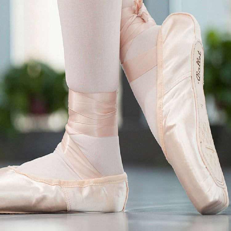 Ballet Lace Pointe Shoes Professional Flat Dance Shoes, 39, 40, 41, 42, 43, 44